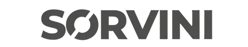 Sorvini logo in black on a white background transparent 
